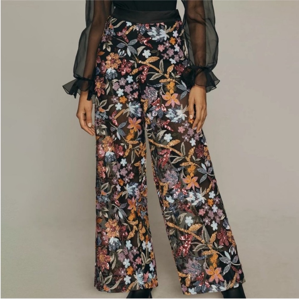 NWT - Anthropologie (Tiny Brand) Floral Sequin Pants